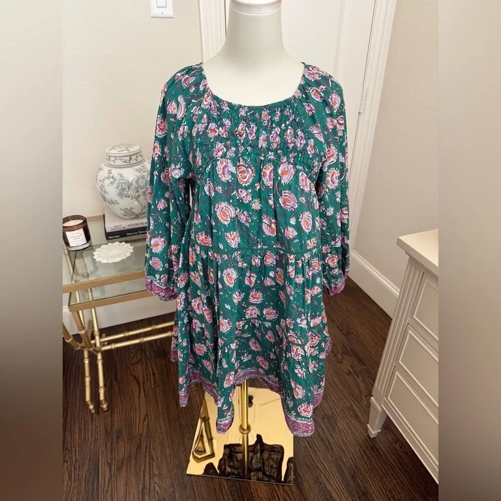 Jessa Mini Dress in Jade Floral by Cleobella ZZ13